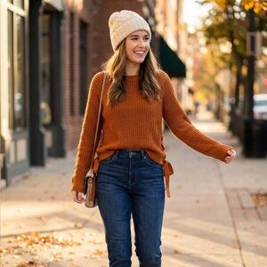 Guess Women's Orange Sweater Sz M